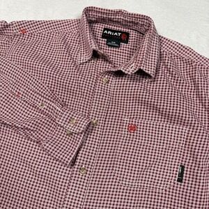 Ariat FR Shirt Mens Medium Red Plaid Flame Resistant CAT 2 Workwear USA Fabric